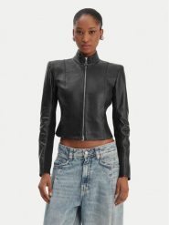 Patrizia Pepe Kurtka skórzana CO0001/L1HZ-K103 Czarny Regular Fit. Czarne kurtki Patrizia Pepe, l, bez wzorów, ze skóry, bez kaptura. Za 3,059.00 zł.