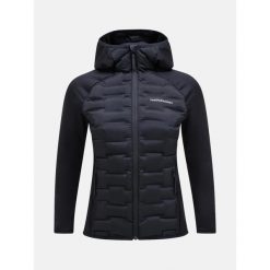 Kurtka narciarska damska Peak Performance Argon Hybrid Hood. Czarne kurtki narciarskie Peak Performance, xl, bez wzorów, bez kaptura, narciarskie. W wyprzedaży za 999.00 zł.