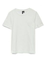 Vero Moda Koszulka w kolorze białym rozmiar: S. Białe bluzki Vero Moda, s, bez wzorów, z bawełny, bez kołnierzyka, bez ramiączek. Za 48.39 zł.