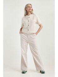 Josephine & Co Spodnie "Danique" w kolorze kremowym rozmiar: 44. Brązowe spodnie materiałowe Josephine & Co, na co dzień, bez wzorów, z materiału, z podwyższonym stanem. Za 239.99 zł.