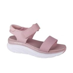 Sandały SKECHERS DLUX WALKER NEW BLOCK Rose. Czerwone sandały Skechers, bez wzorów, z tkaniny, bez obcasa, bez zapięcia. W wyprzedaży za 251.95 zł.