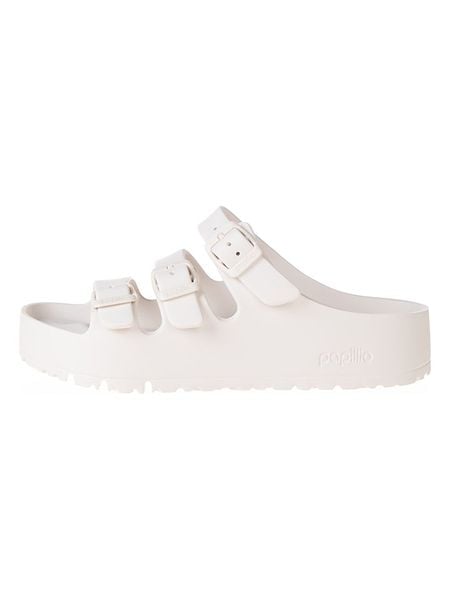 Birkenstock Klapki "Florida III Flex Platform" w kolorze białym rozmiar: 36. Białe klapki Birkenstock, bez wzorów, z otwartym noskiem, bez obcasa. Za 199.95 zł.