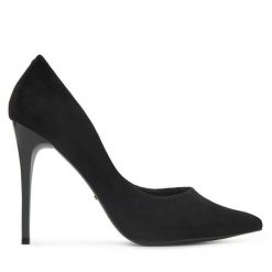 Szpilki DeeZee. Czarne szpilki DeeZee, bez wzorów, bez obcasa, na szpilce, bez zapięcia. Za 129.99 zł.