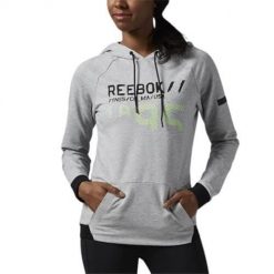 Bluza sportowa damska Reebok AJ7423. Szare bluzy Reebok, l, bez wzorów, z tkaniny, z kapturem. Za 237.00 zł.