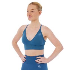 Xtreme Sportswear Biustonosz sportowy damski Niebieski. Niebieskie koszulki sportowe XTREME SOCKSWEAR, bez wzorów, bez ramiączek, na fitness i siłownię. Za 138.99 zł.
