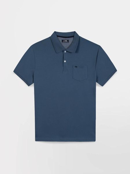 Polo TBS Timao. Niebieskie koszulki polo Tbs, s, bez wzorów, z bawełny, bez kołnierzyka, bez ramiączek. Za 246.35 zł.