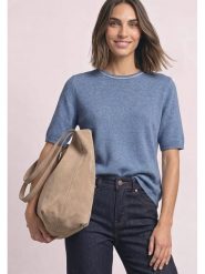 Street One Sweter w kolorze błękitnym rozmiar: 34. Niebieskie swetry Street One, bez wzorów, bez ramiączek. Za 149.95 zł.