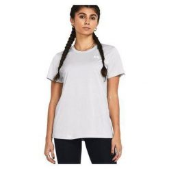 Koszulka fitness damska UNDER ARMOUR 1384230 z krótkim rękawem. Szare bluzki Under Armour, xs, bez wzorów, sportowe, bez kołnierzyka, bez ramiączek. Za 119.99 zł.