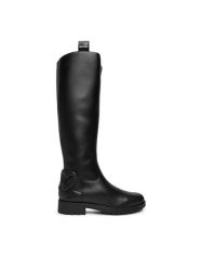 LOVE MOSCHINO Kozaki JA26064G0NIA0000 Czarny. Czarne kozaki Love Moschino, ze skóry, bez obcasa, na płaskiej podeszwie, bez zapięcia. Za 1,609.00 zł.