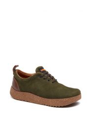 Comfortfusse Skórzane sneakersy w kolorze khaki rozmiar: 43. Brązowe trampki Comfortfüße, bez wzorów, z nubiku, bez zapięcia. Za 268.55 zł.