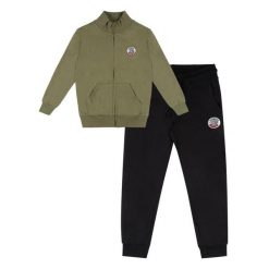 Bluza z zamek błyskawiczny na czas wolny. Czarne bluzy LEONE 1947 APPAREL, bez wzorów, z bawełny, bez kaptura. W wyprzedaży za 136.83 zł.