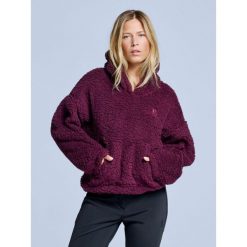 Bluza z kapturem Fluffy - damska - na cztery pory roku - Teddy - bordowa. Czerwone bluzy POEDERBAAS, xs, bez wzorów, z poliesteru, z kapturem. W wyprzedaży za 199.42 zł.