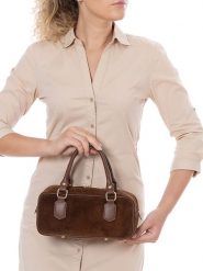 Lia Biassoni Skórzana torebka "Suede" w kolorze brązowym - 27 x 14 x 12 cm rozmiar: onesize. Brązowe torby na ramię Lia Biassoni, bez wzorów, z materiału, przez ramię, bez dodatków. Za 260.99 zł.