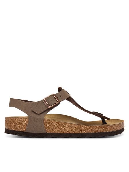 Birkenstock Sandały 147131 Brązowy. Brązowe sandały Birkenstock, bez wzorów, ze skóry, bez obcasa, na płaskiej podeszwie, bez zapięcia. Za 469.99 zł.