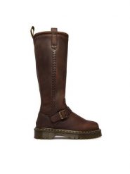 Dr. Martens Kozaki ANISTONE KNEE HIGH CRAZY HORSE DM41871200 Brązowy. Brązowe kozaki Dr. Martens, ze skóry, bez obcasa, na płaskiej podeszwie, bez zapięcia. Za 1,179.00 zł.