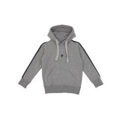 Bluza z kaptur na co dzień na siłownię. Szare bluzy LEONE 1947 APPAREL, bez wzorów, z bawełny, bez kaptura. W wyprzedaży za 101.80 zł.