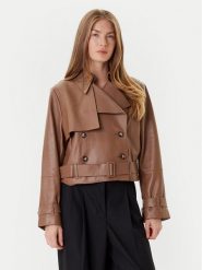 BOSS Kurtka skórzana Satela 50541289 Brązowy Regular Fit. Brązowe kurtki Boss, bez wzorów, ze skóry, bez kaptura. Za 2,799.00 zł.