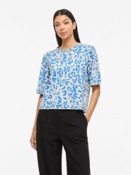 Vila Sweter "Vimayas" w kolorze błękitnym rozmiar: M. Niebieskie swetry Vila, m, bez wzorów, z materiału, bez ramiączek. Za 114.71 zł.