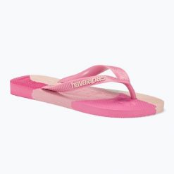 Japonki Havaianas Top Logomania Colors II. Czerwone klapki Havaianas, bez wzorów, z gumy, bez obcasa. Za 94.99 zł.