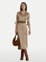 LAUREN RALPH LAUREN Sukienka koszulowa 200979803001 Beżowy Regular Fit. Brązowe sukienki Lauren Ralph Lauren, bez wzorów, z syntetyku, bez kołnierzyka, bez ramiączek, koszulowe. Za 1,299.00 zł.