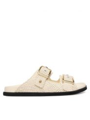 BOSS Klapki Freyah 50563359 Biały. Białe klapki Boss, bez wzorów, z materiału, bez obcasa. Za 1,089.00 zł.