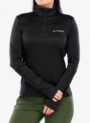 Bluza polarowa damska Vaude Livigno Halfzip II. Czarne bluzy Vaude, m, bez wzorów, z elastanu, bez kaptura. Za 283.75 zł.