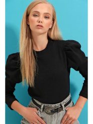 Trend Alacati Sweter w kolorze czarnym rozmiar: M. Czarne swetry Trend Alacati, m, bez wzorów, z bawełny, bez ramiączek. Za 52.79 zł.