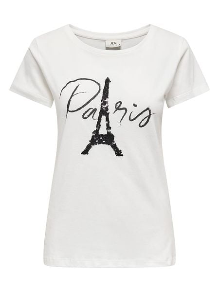 JDY Koszulka w kolorze białym rozmiar: L. Białe bluzki JDY, l, bez wzorów, z bawełny, bez kołnierzyka, bez ramiączek. Za 43.88 zł.