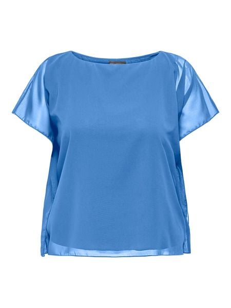 ONLY Carmakoma Bluzka w kolorze niebieskim rozmiar: 48. Niebieskie bluzki Only Carmakoma, bez wzorów, bez kołnierzyka, bez ramiączek. Za 114.95 zł.