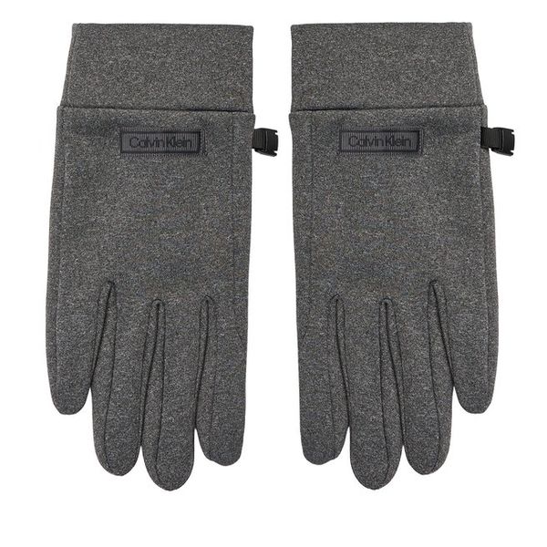 Rękawiczki Calvin Klein. Szare rękawiczki Calvin Klein, bez wzorów, z dzianiny. Za 169.99 zł.