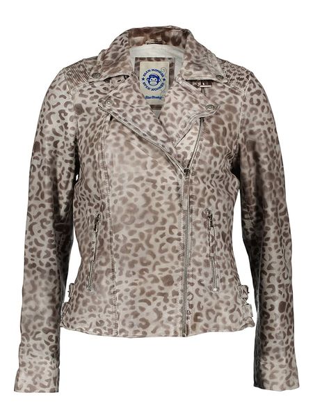 BLUE MONKEY Skórzana kurtka w kolorze szarym rozmiar: M. Szare kurtki BLUE MONKEY, m, bez wzorów, ze skóry, bez kaptura. Za 410.94 zł.