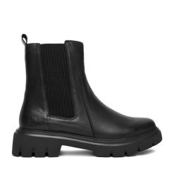 Botki Remonte. Czarne botki Remonte, bez wzorów, bez obcasa, na płaskiej podeszwie, bez zapięcia. Za 459.99 zł.