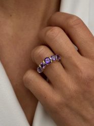 Les Petites Précieuses Pozłacany pierścionek z ametystem rozmiar: 52. Różowe pierścionki Les Petites Précieuses, z ametystem, pozłacane. Za 260.99 zł.