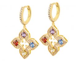 Kolczyki z mosiądzu pozłacane z cyrkoniami. Kolczyki Artelioni, z cyrkonią, pozłacane. Za 319.00 zł.