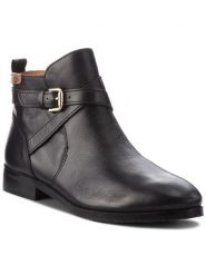 Pikolinos Botki W4D-8614 Czarny. Czarne botki Pikolinos, bez wzorów, ze skóry, bez obcasa, na płaskiej podeszwie, bez zapięcia. Za 679.99 zł.