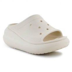 Klapki damskie Crocs Crush Slide Bone Os. Białe klapki Crocs, bez wzorów, z materiału, bez obcasa. Za 315.00 zł.