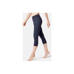 Legginsy 7/8 Slim Gym & Pilates 560 damskie granatowe. Niebieskie legginsy DOMYOS, l, bez wzorów, z bawełny, z podwyższonym stanem. Za 79.99 zł.