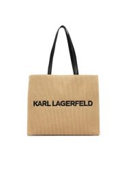 KARL LAGERFELD Torebka B3W46044 Beżowy. Brązowe shopper KARL LAGERFELD, bez wzorów, z materiału, bez dodatków. Za 649.99 zł.