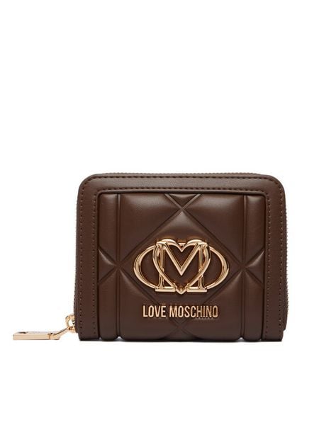 LOVE MOSCHINO Portfel JC5641PP1PLC0300 Brązowy. Brązowe portfele Love Moschino, bez wzorów, ze skóry. Za 459.99 zł.