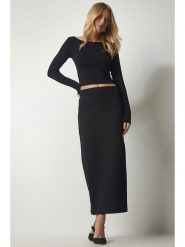 Happiness Istanbul Spódnica w kolorze czarnym rozmiar: 40. Czarne spódnice Happiness Istanbul, na co dzień, bez wzorów, maxi, proste. Za 92.21 zł.