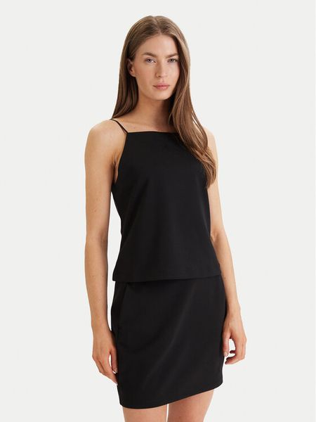 Calvin Klein Jeans Top Ponte LV044F206G Czarny Slim Fit. Czarne topy Calvin Klein Jeans, xl, bez wzorów, z jeansu, bez kołnierzyka, bez ramiączek. Za 162.99 zł.