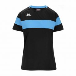 Damski jersey Kappa Dareta. Czarne koszulki sportowe Kappa, bez wzorów, z jersey, bez ramiączek, na fitness i siłownię. W wyprzedaży za 65.20 zł.