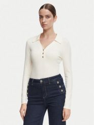 Morgan Sweter 252-MBANOU Kremowy Slim Fit. Białe swetry Morgan, xl, bez wzorów, z wiskozy, bez ramiączek. Za 189.99 zł.