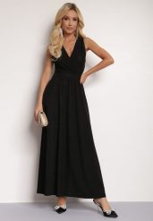 Czarna Sukienka Sematea. Czarne sukienki Renee, s, z aplikacjami, eleganckie, bez kołnierzyka, bez ramiączek, maxi, kopertowe. Za 79.99 zł.