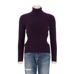 Second life - Damski fioletowy sweter - Stan bardzo dobry. Fioletowe golfy RALPH LAUREN, bez wzorów, bez ramiączek. Za 127.76 zł.