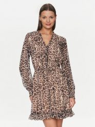 Guess Sukienka codzienna Vanessa W4GK42 WDW82 Brązowy Regular Fit. Brązowe sukienki Guess, na co dzień, xs, z aplikacjami, z syntetyku, bez kołnierzyka, bez ramiączek, proste. Za 419.99 zł.