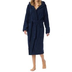 Szlafrok Essentials. Niebieskie szlafroki Schiesser, m, bez wzorów, z bawełny, bez ramiączek. Za 429.00 zł.