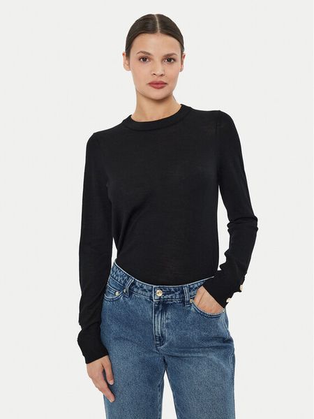 MICHAEL Michael Kors Sweter MS460XH4VR Czarny Regular Fit. Czarne swetry MICHAEL Michael Kors, m, bez wzorów, z wełny, bez ramiączek. Za 439.99 zł.