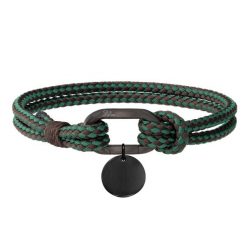 Bransoletka Marine zielona z czarnym medalikiem. Czarne bransoletki Lilou, ze stali. Za 258.00 zł.