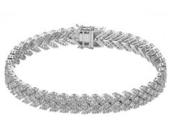 Bransoletka z białego złota z brylantami - 18 cm - 7,00 ct - próba 585. Białe bransoletki Apart, z brylantem, złote. Za 79,990.00 zł.